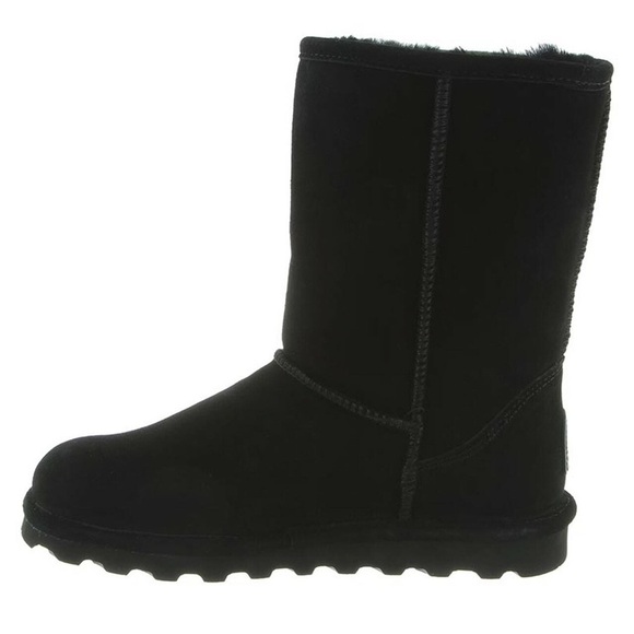 BearPaw Elle Short Suede Boots in Black size 8 - Picture 4 of 11